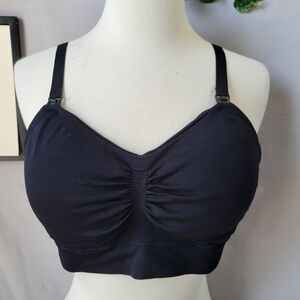 Kindred Bravely Hands Free Pumping and Nursing Maternity‎ Bra Black L